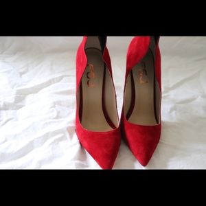 Red Suede FSJ Stiletto Heels